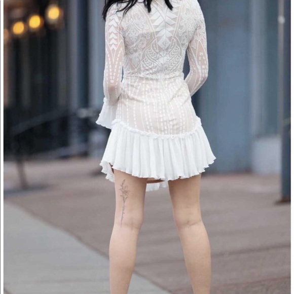 Boutique White Print Dress NWOT - Picture 4 of 4